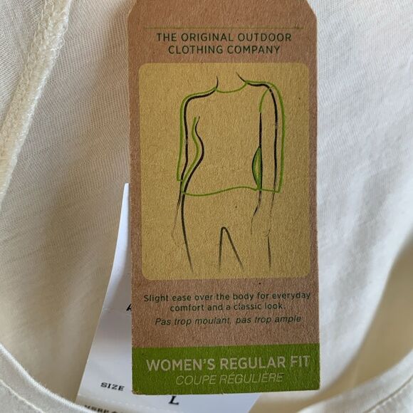 NWT Woolrich Meadow Forks 100% Cotton Long Sleeve Top Ivory Sz L - Picture 7 of 9